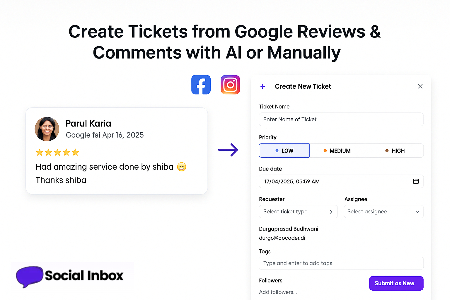 SocialInbox Ticket Dashboard